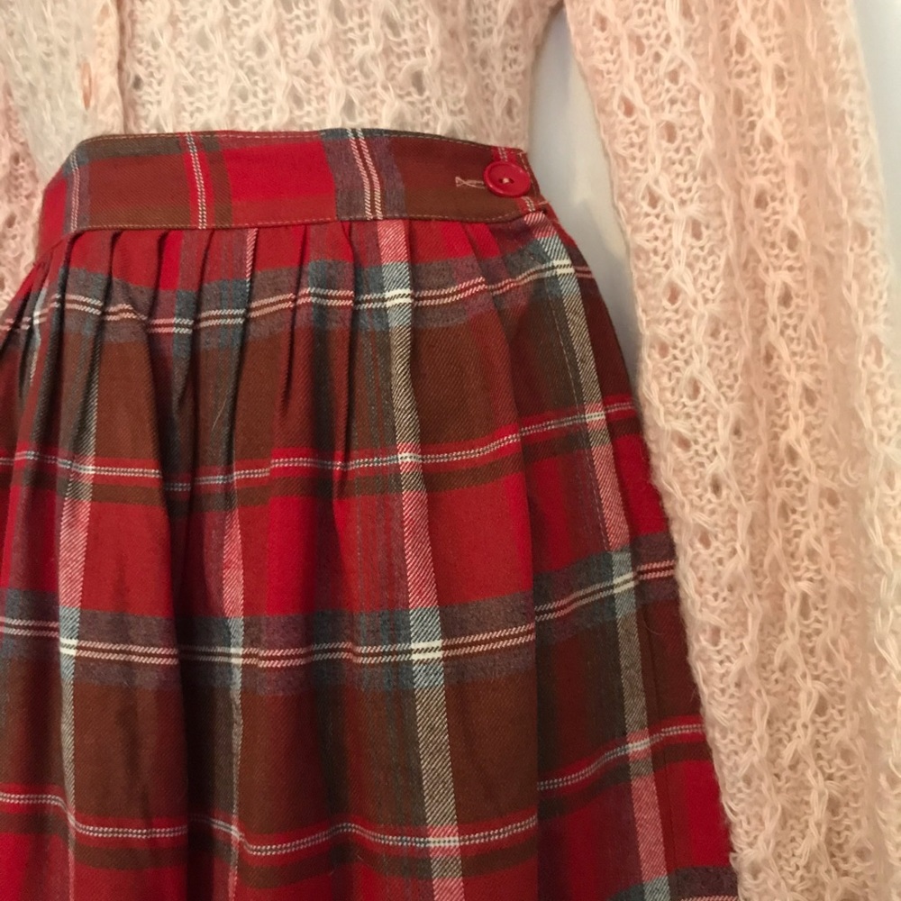 Vintage Plaid Wool Skirt
